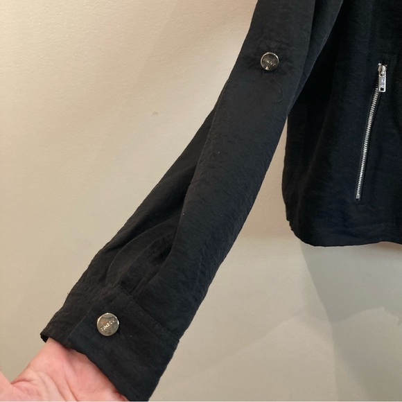 DKNY Sz XL Soft Shell Moto Zipper Closure Uncollared Convertible Sleeve Javkey - Picture 5 of 13